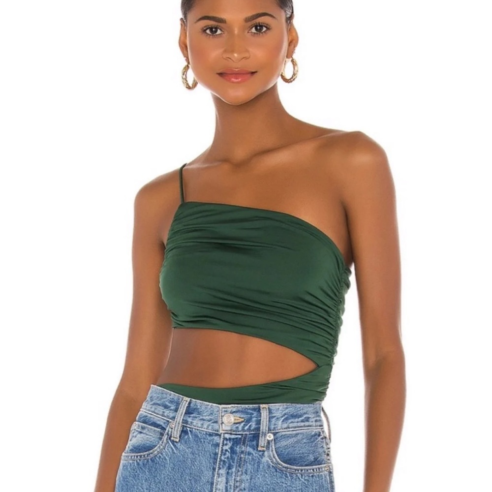 VERONICA CUT OUT BODYSUIT IN FOREST GREEN
